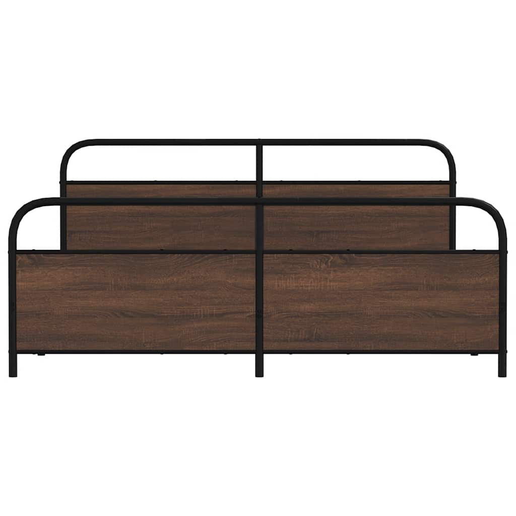 Giroletto senza Materaso in Metallo Rovere Marrone 183x213 cm - homemem39