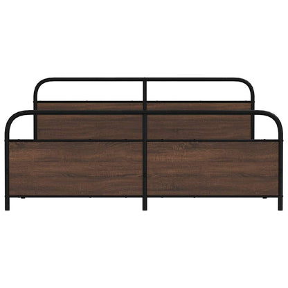 Giroletto senza Materaso in Metallo Rovere Marrone 183x213 cm - homemem39