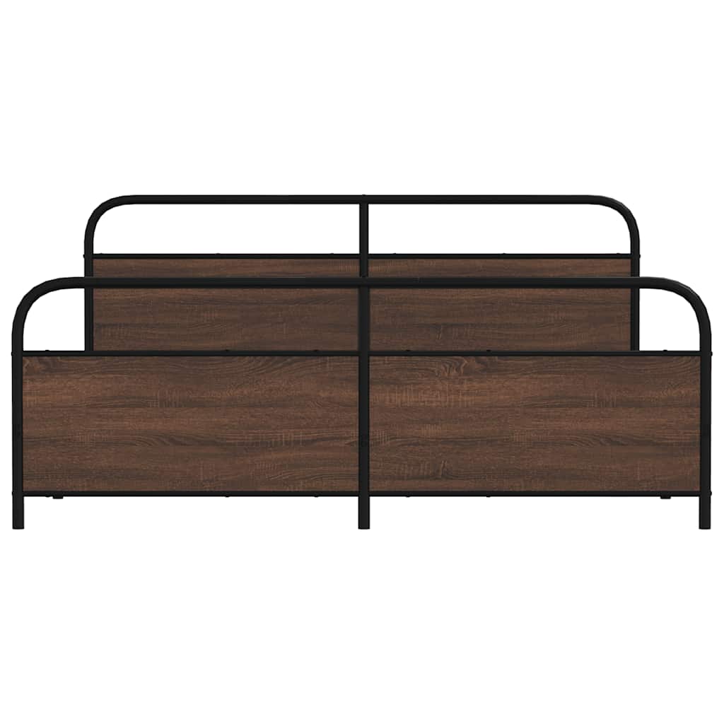 Giroletto senza Materaso in Metallo Rovere Marrone 193x203 cm - homemem39