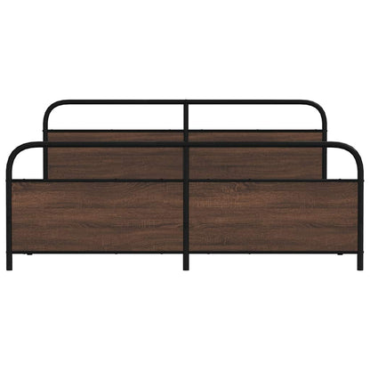 Giroletto senza Materaso in Metallo Rovere Marrone 193x203 cm - homemem39