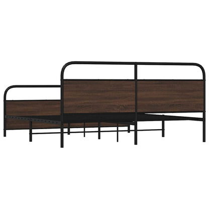 Giroletto senza Materaso in Metallo Rovere Marrone 200x200 cm | homemem39