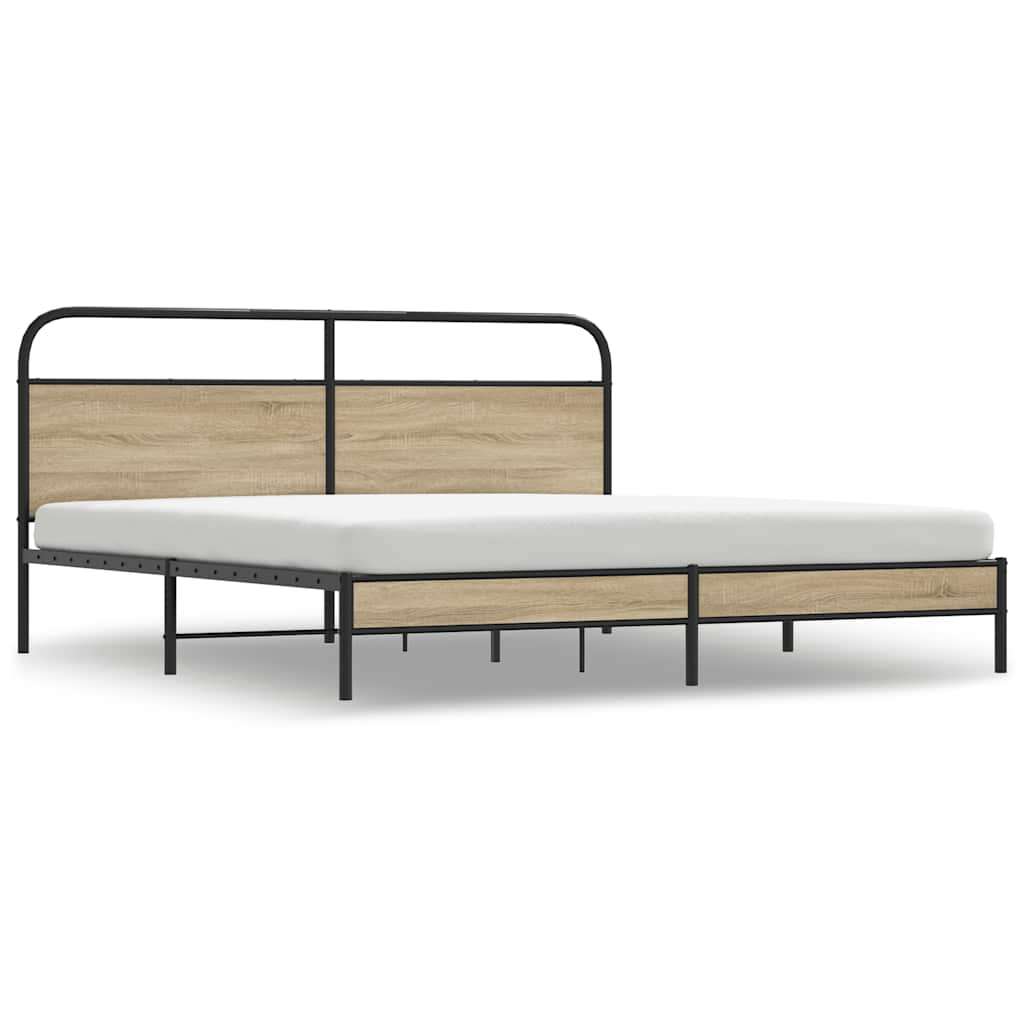 Giroletto senza Materaso in Metallo Rovere Fumo 180x200 cm | homemem39