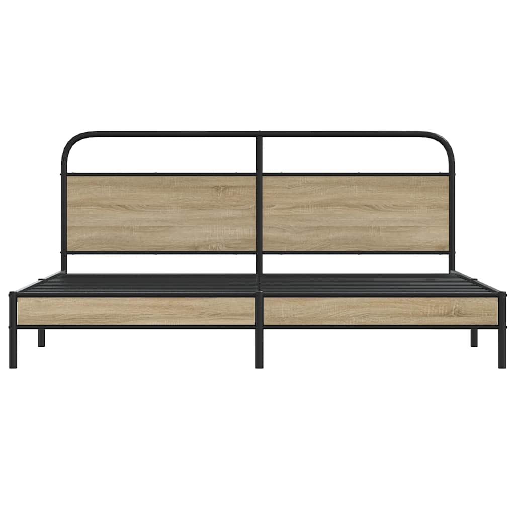 Giroletto senza Materaso in Metallo Rovere Fumo 180x200 cm | homemem39