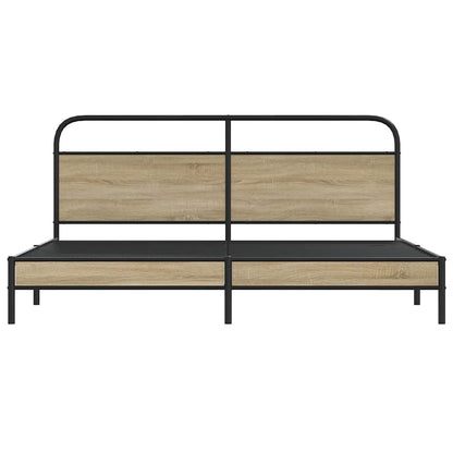 Giroletto senza Materaso in Metallo Rovere Fumo 180x200 cm | homemem39