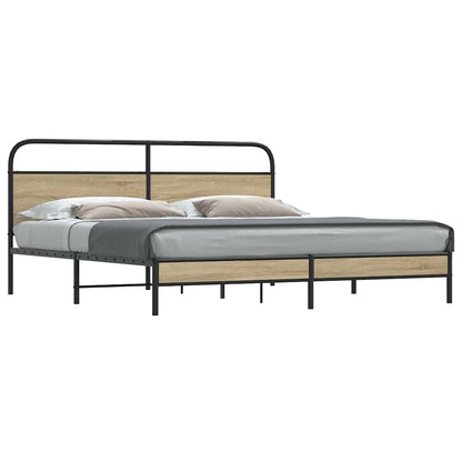 Giroletto senza Materaso in Metallo Rovere Fumo 180x200 cm | homemem39
