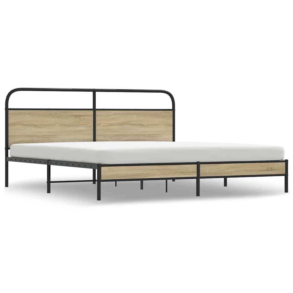 Giroletto senza Materaso in Metallo Rovere Fumo 200x200 cm | homemem39