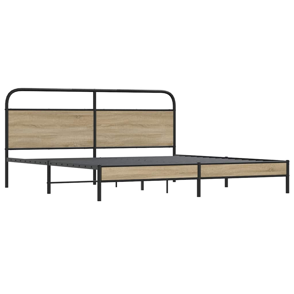 Giroletto senza Materaso in Metallo Rovere Fumo 200x200 cm | homemem39
