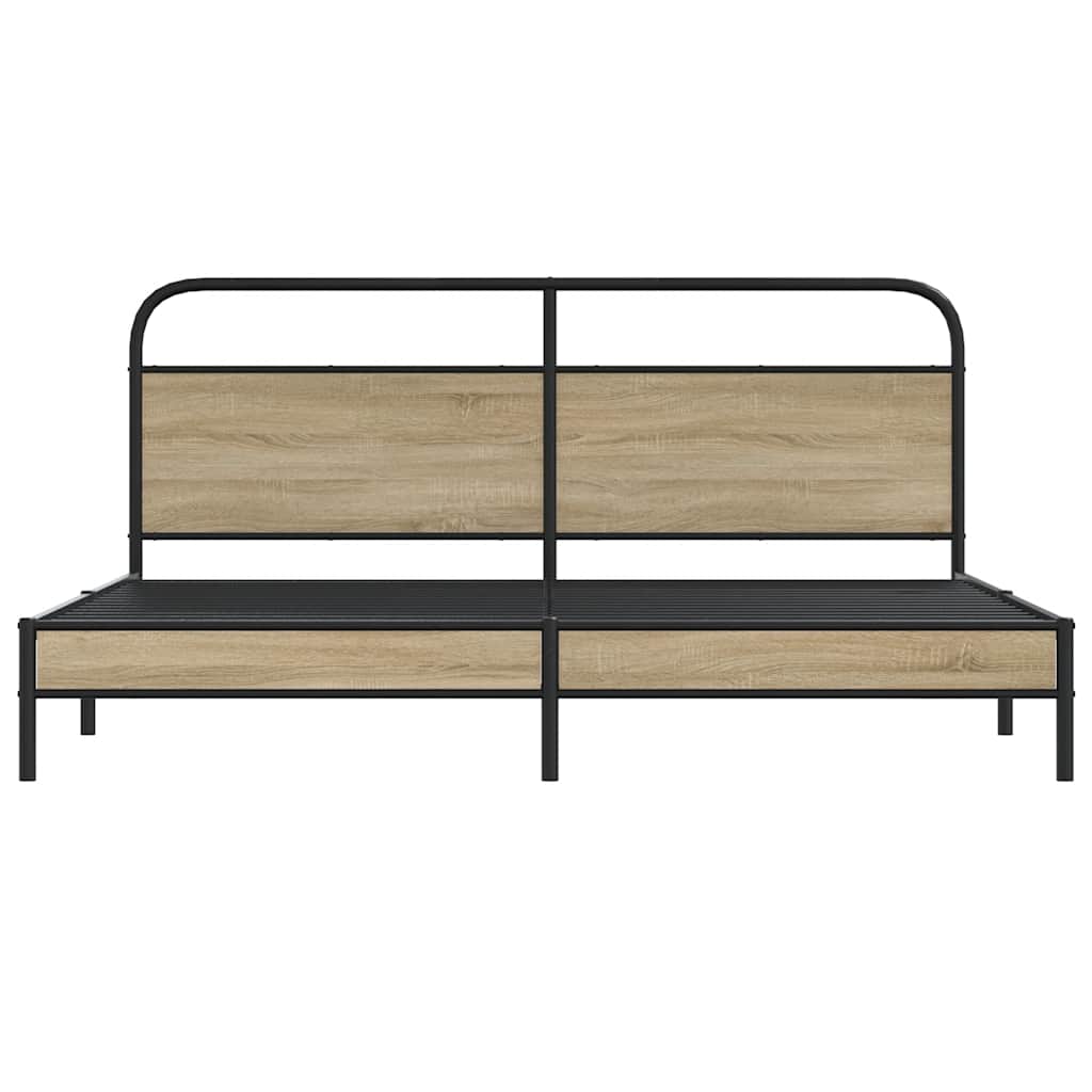 Giroletto senza Materaso in Metallo Rovere Fumo 200x200 cm | homemem39