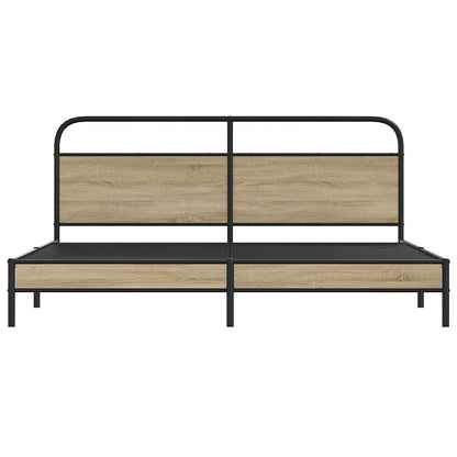 Giroletto senza Materaso in Metallo Rovere Fumo 200x200 cm | homemem39