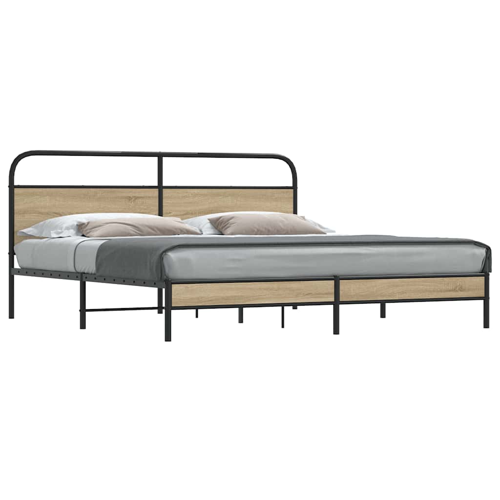 Giroletto senza Materaso in Metallo Rovere Fumo 200x200 cm | homemem39