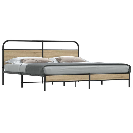 Giroletto senza Materaso in Metallo Rovere Fumo 200x200 cm | homemem39