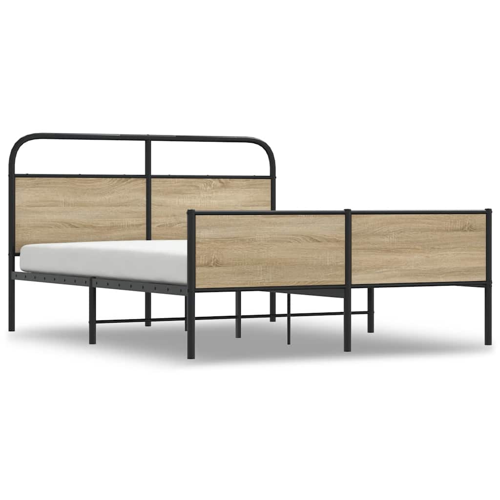 Giroletto senza Materaso in Metallo Rovere Fumo 160x200 cm | homemem39