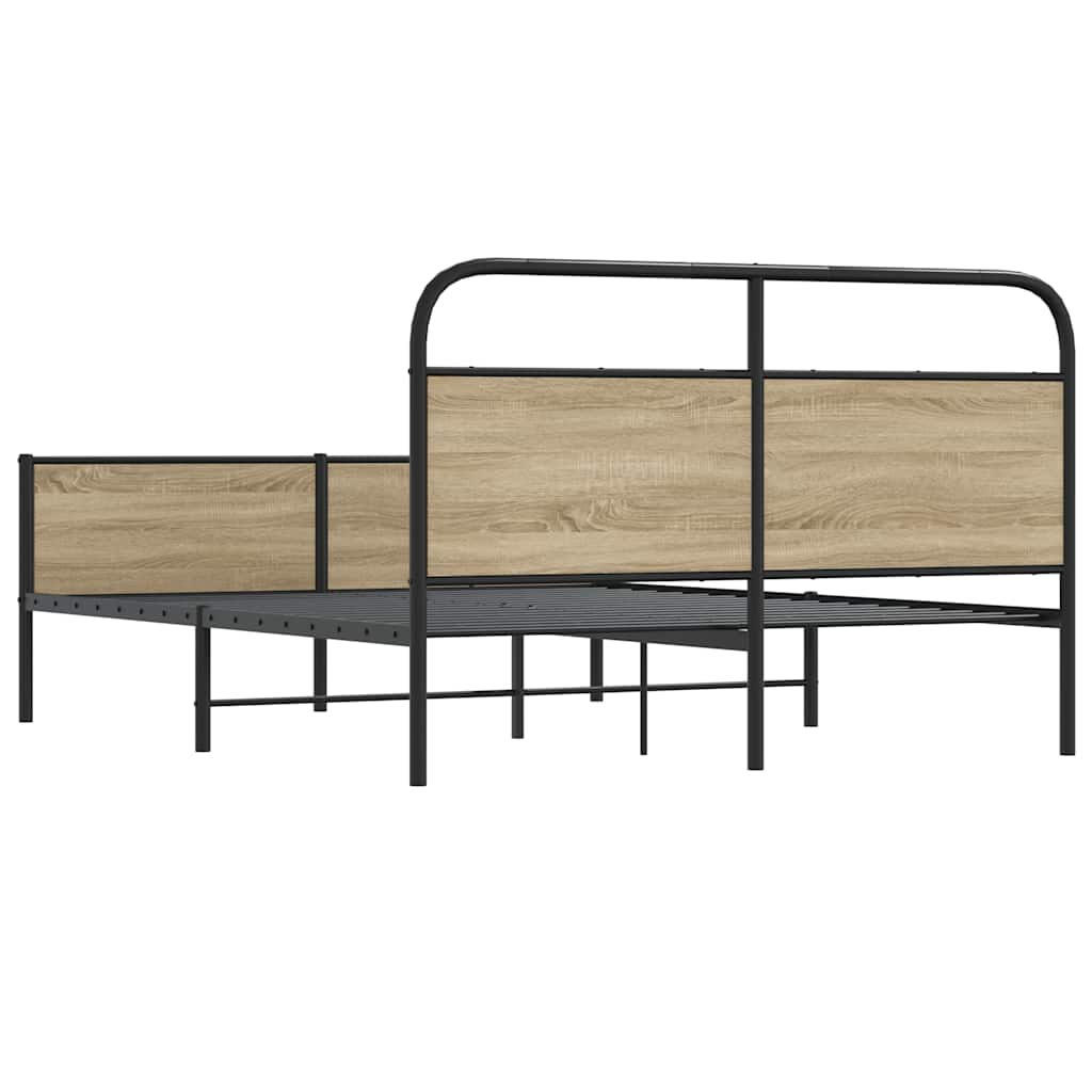 Giroletto senza Materaso in Metallo Rovere Fumo 180x200 cm | homemem39