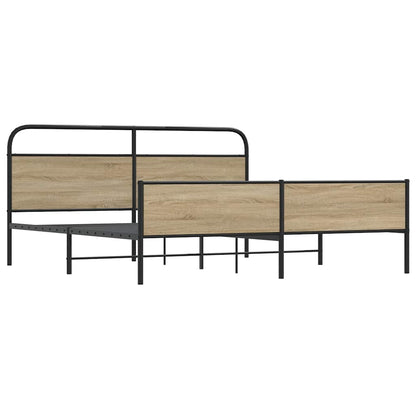 Giroletto senza Materaso in Metallo Rovere Fumo 183x213 cm - homemem39