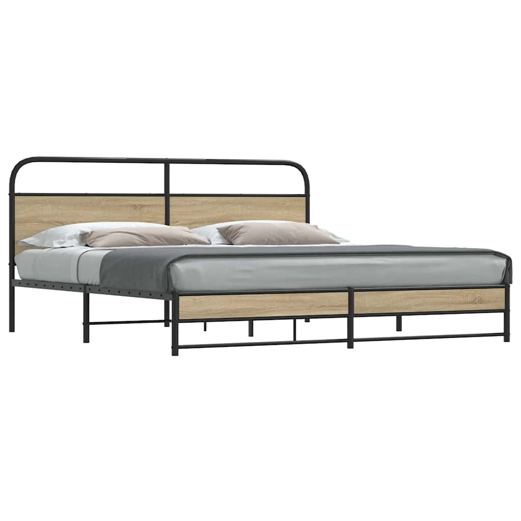 Giroletto senza Materaso in Metallo Rovere Fumo 200x200 cm | homemem39