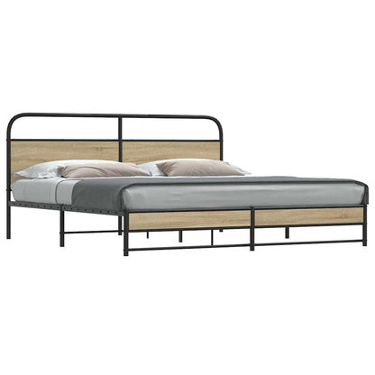 Giroletto senza Materaso in Metallo Rovere Fumo 200x200 cm | homemem39