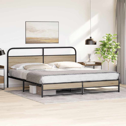 Giroletto senza Materaso in Metallo Rovere Fumo 200x200 cm | homemem39