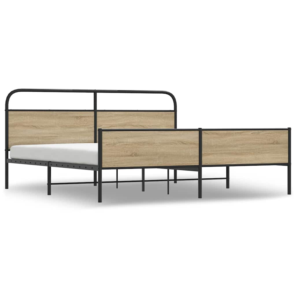 Giroletto senza Materaso in Metallo Rovere Fumo 150x200 cm | homemem39