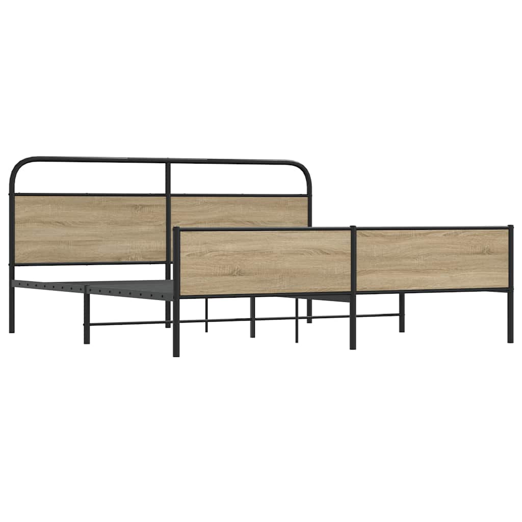 Giroletto senza Materaso in Metallo Rovere Fumo 150x200 cm | homemem39