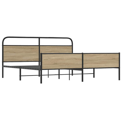 Giroletto senza Materaso in Metallo Rovere Fumo 150x200 cm | homemem39