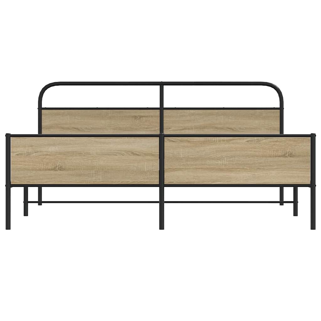 Giroletto senza Materaso in Metallo Rovere Fumo 150x200 cm | homemem39