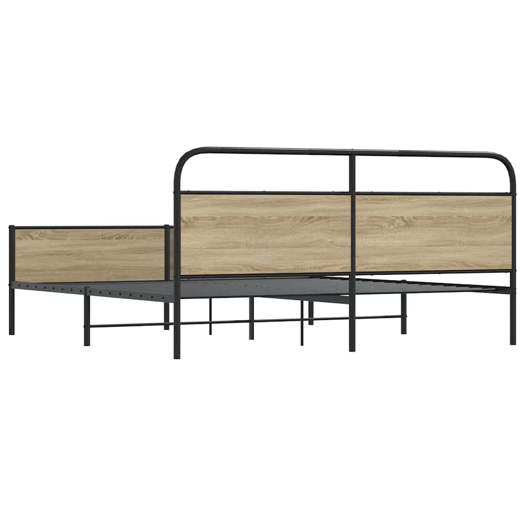 Giroletto senza Materaso in Metallo Rovere Fumo 150x200 cm | homemem39
