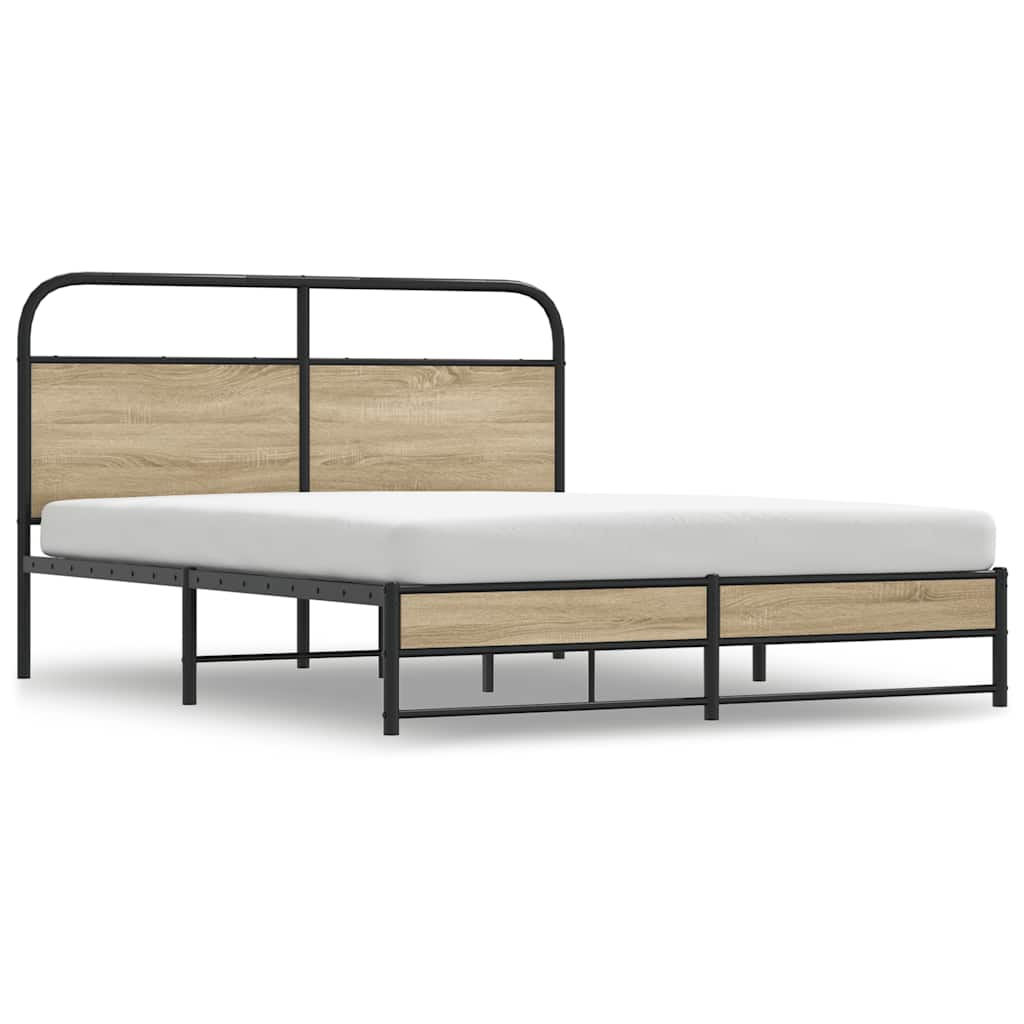 Giroletto senza Materaso in Metallo Rovere Fumo 160x200 cm | homemem39