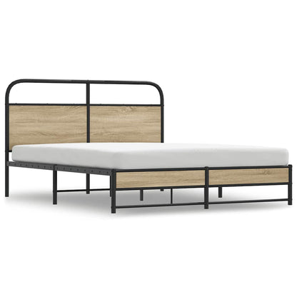 Giroletto senza Materaso in Metallo Rovere Fumo 160x200 cm | homemem39