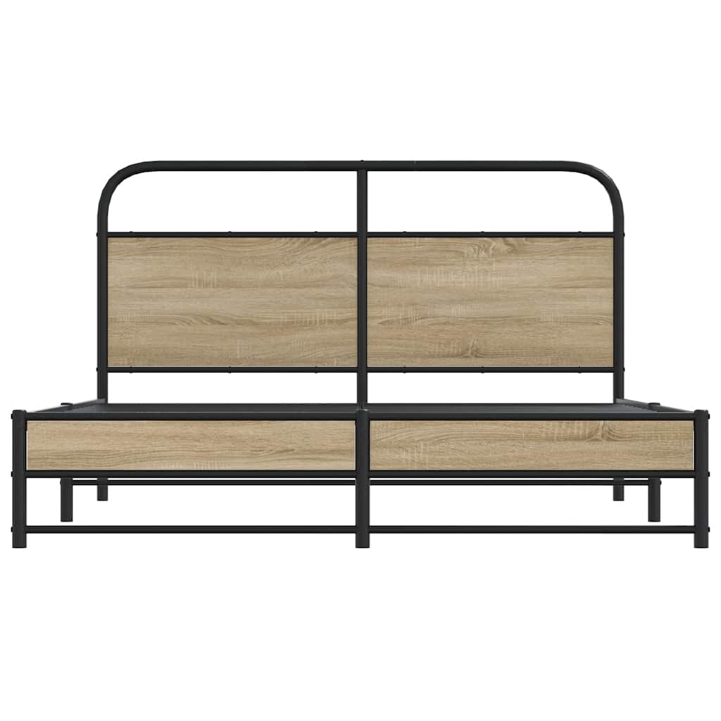 Giroletto senza Materaso in Metallo Rovere Fumo 160x200 cm | homemem39
