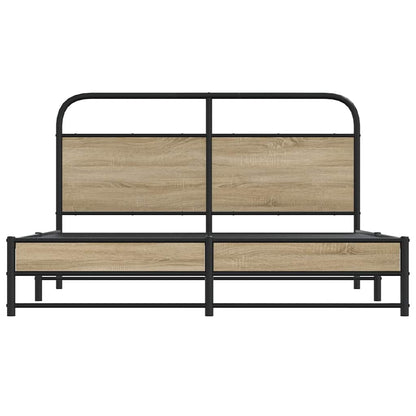 Giroletto senza Materaso in Metallo Rovere Fumo 160x200 cm | homemem39