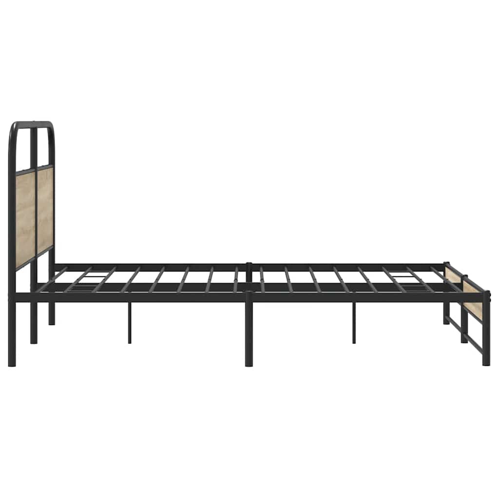 Giroletto senza Materaso in Metallo Rovere Fumo 160x200 cm | homemem39