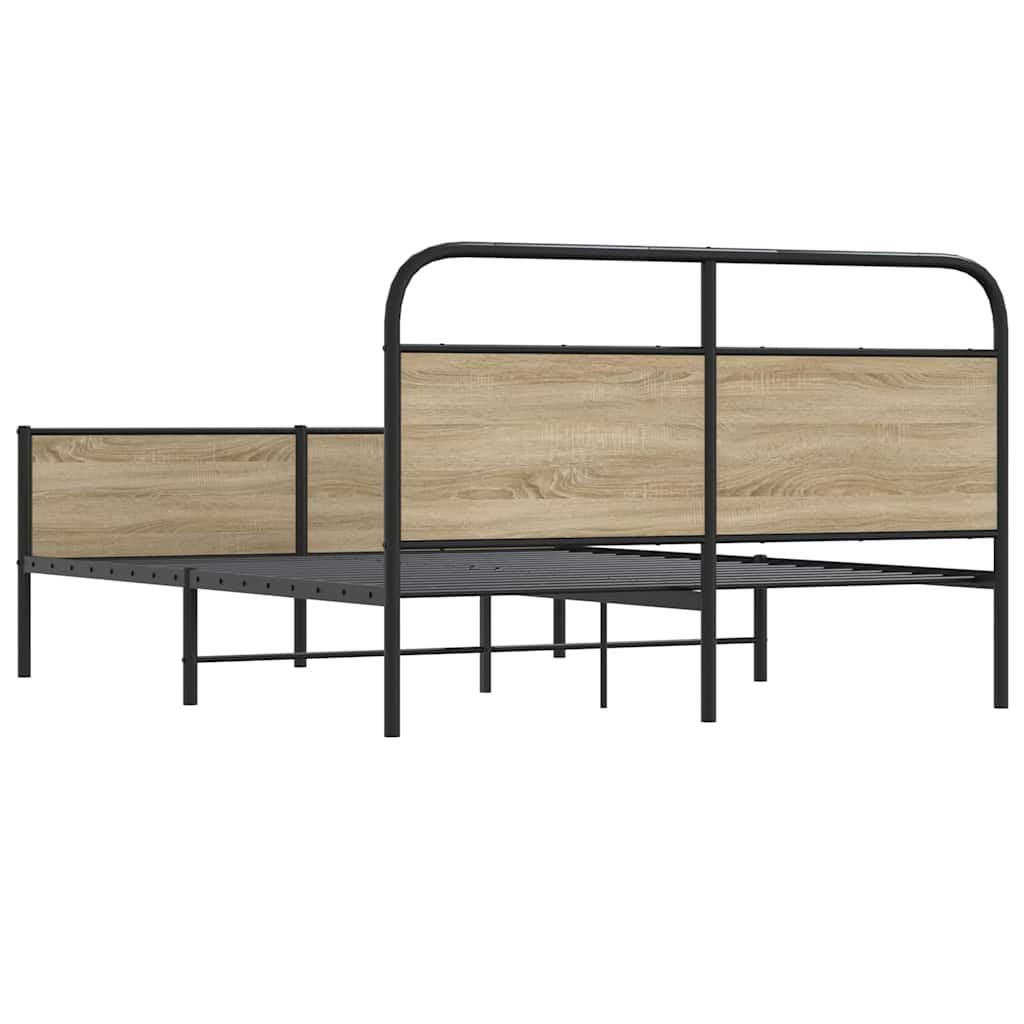 Giroletto senza Materaso in Metallo Rovere Fumo 160x200 cm | homemem39