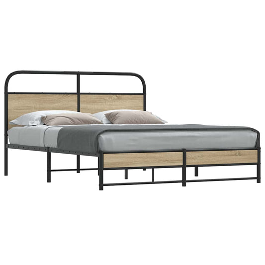 Giroletto senza Materaso in Metallo Rovere Fumo 160x200 cm | homemem39