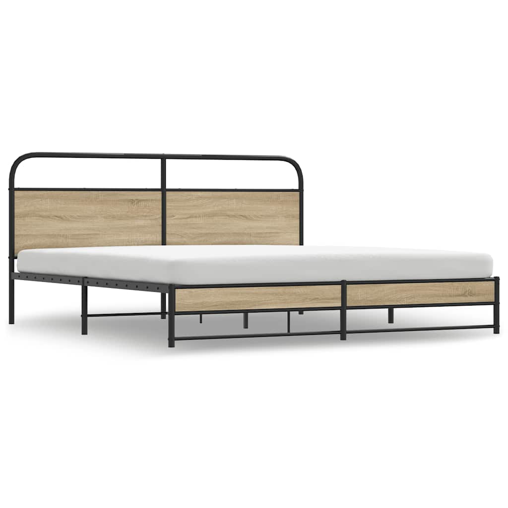 Giroletto senza Materaso in Metallo Rovere Fumo 180x200 cm | homemem39
