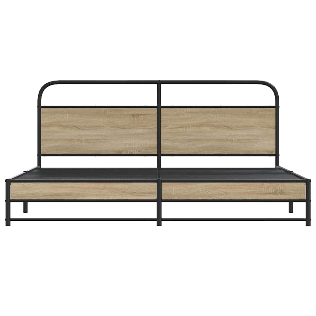 Giroletto senza Materaso in Metallo Rovere Fumo 180x200 cm | homemem39