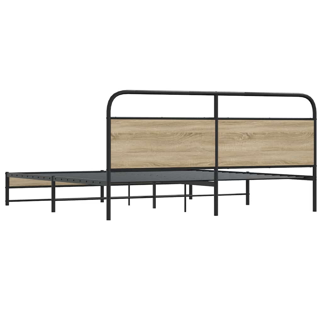 Giroletto senza Materaso in Metallo Rovere Fumo 180x200 cm | homemem39