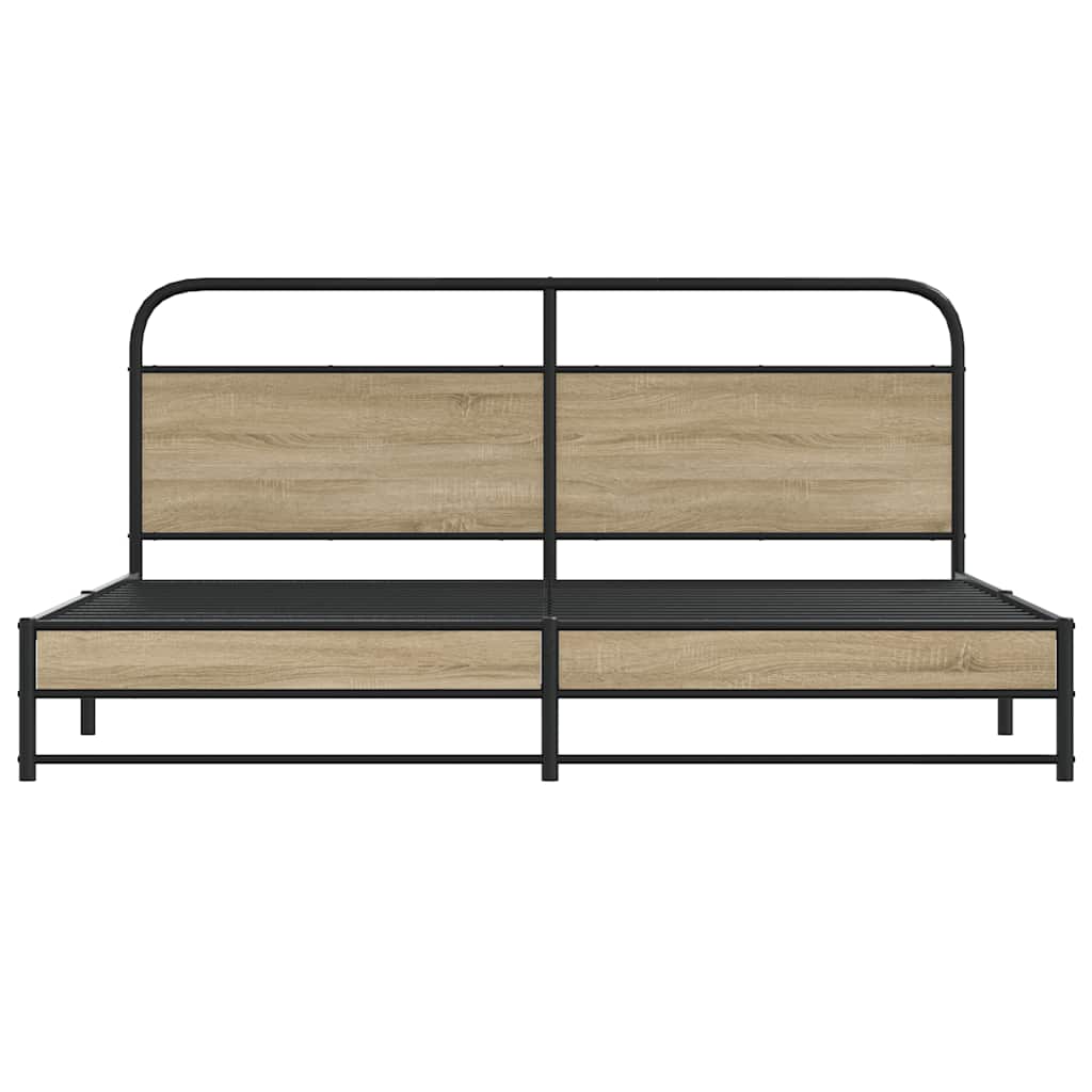 Giroletto senza Materaso in Metallo Rovere Fumo 183x213 cm - homemem39