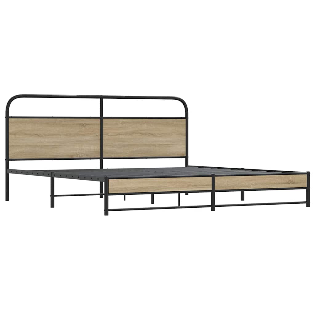 Giroletto senza Materaso in Metallo Rovere Fumo 200x200 cm | homemem39