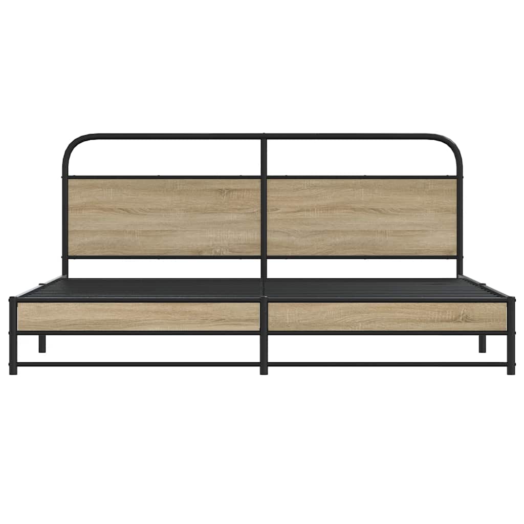 Giroletto senza Materaso in Metallo Rovere Fumo 200x200 cm | homemem39