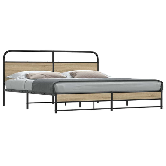 Giroletto senza Materaso in Metallo Rovere Fumo 200x200 cm | homemem39