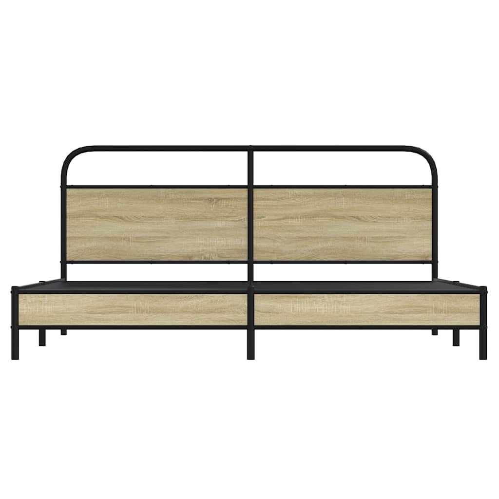 Giroletto senza Materaso in Metallo Rovere Sonoma 180x200 cm - homemem39