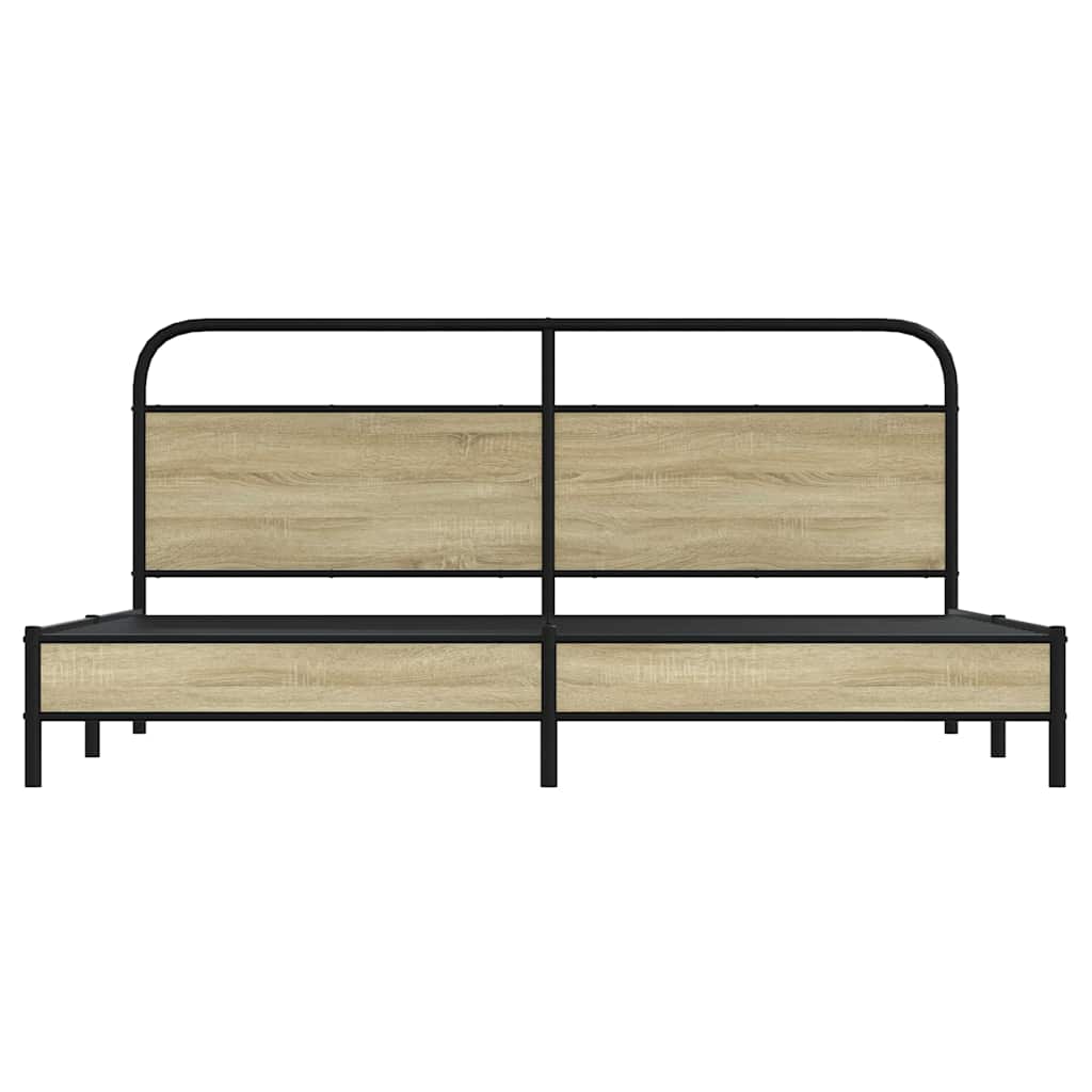 Giroletto senza Materaso in Metallo Rovere Sonoma 183x213 cm - homemem39