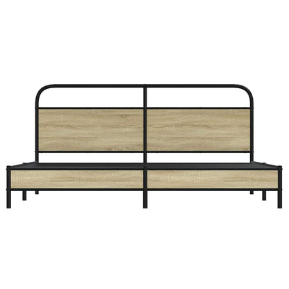 Giroletto senza Materaso in Metallo Rovere Sonoma 183x213 cm - homemem39