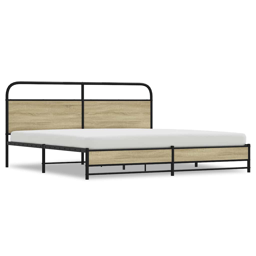 Giroletto senza Materaso in Metallo Rovere Sonoma 180x200 cm | homemem39