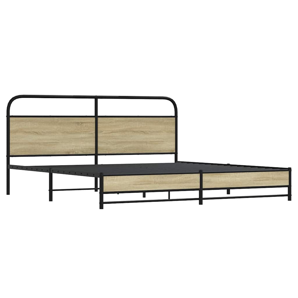 Giroletto senza Materaso in Metallo Rovere Sonoma 180x200 cm | homemem39