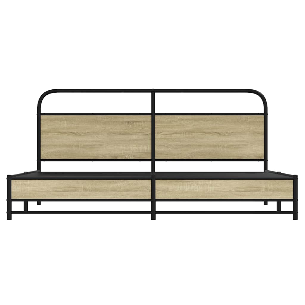 Giroletto senza Materaso in Metallo Rovere Sonoma 180x200 cm | homemem39