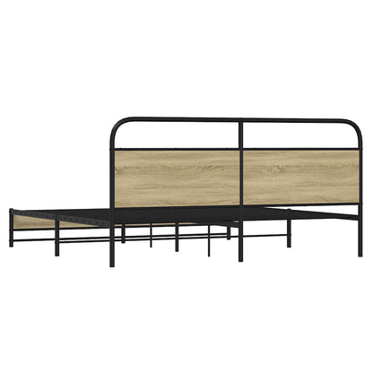 Giroletto senza Materaso in Metallo Rovere Sonoma 180x200 cm | homemem39