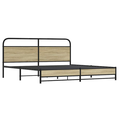 Giroletto senza Materaso in Metallo Rovere Sonoma 200x200 cm | homemem39