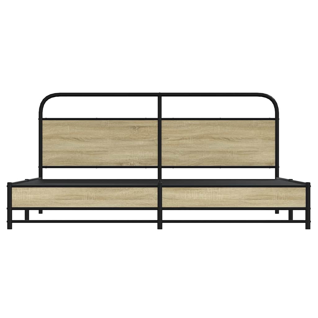 Giroletto senza Materaso in Metallo Rovere Sonoma 200x200 cm | homemem39