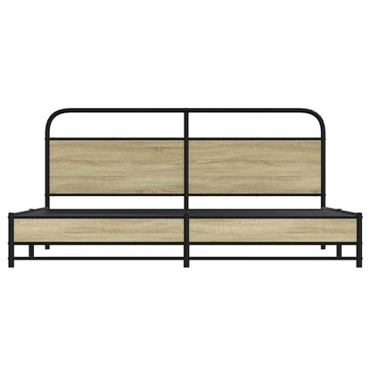 Giroletto senza Materaso in Metallo Rovere Sonoma 200x200 cm | homemem39